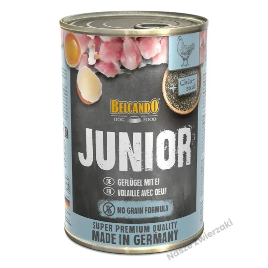 Belcando Super Premium junior karma mokra dla młodych psów drób z jajkiem 400g