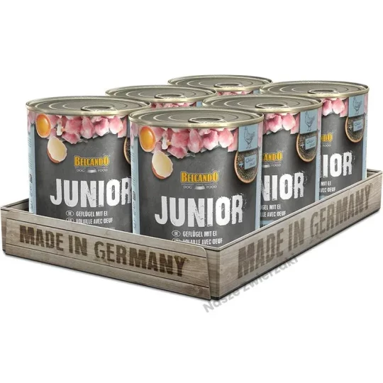 Belcando Super Premium junior karma mokra dla młodych psów drób z jajkiem 800g