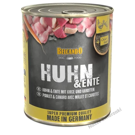Belcando Super Premium karma mokra dla psa kurczak z kaczką oraz prosem i marchewką 800g
