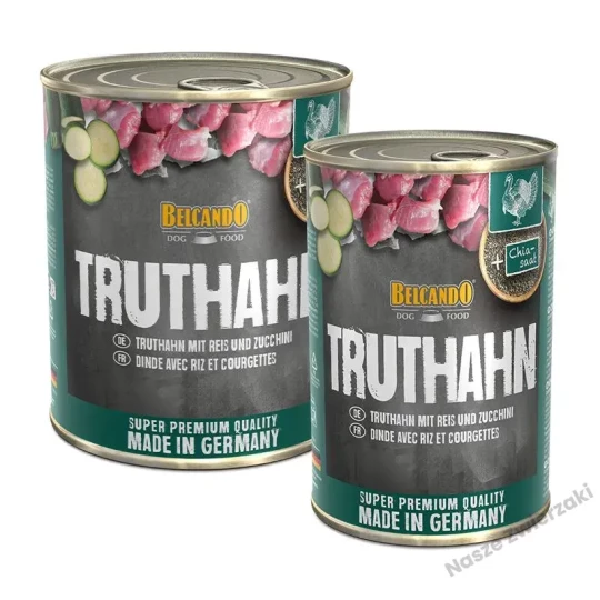 Belcando Super Premium karma mokra dla psa indyk z ryżem i cukinią 800g