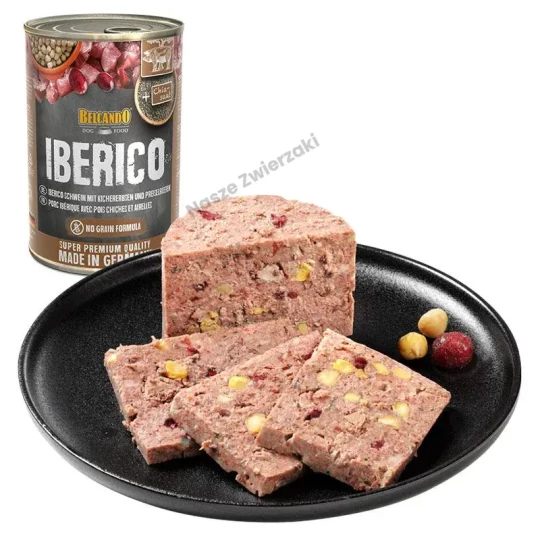 Belcando Super Premium karma mokra dla psa wieprzowina Iberico z ciecierzycą i borówką brusznicą 400g