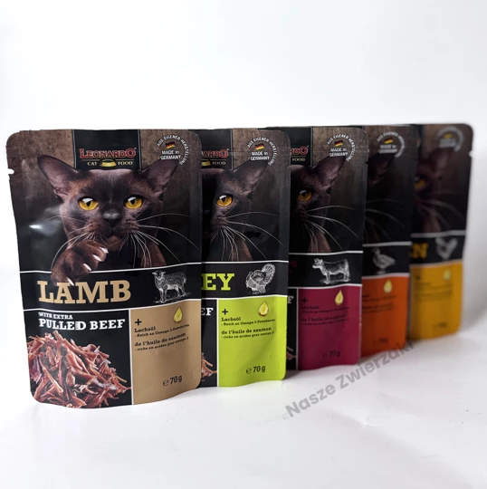 Leonardo Pulled Beef mokra karma dla kotów z extra szarpanym mięsem 70g - miks smaków