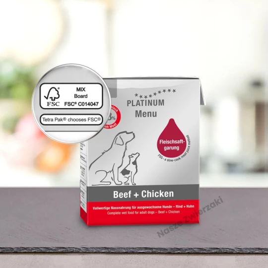 PLATINUM Menu Adult Beef+Chicken - mokra karma dla psa z wołowiną i kurczakiem