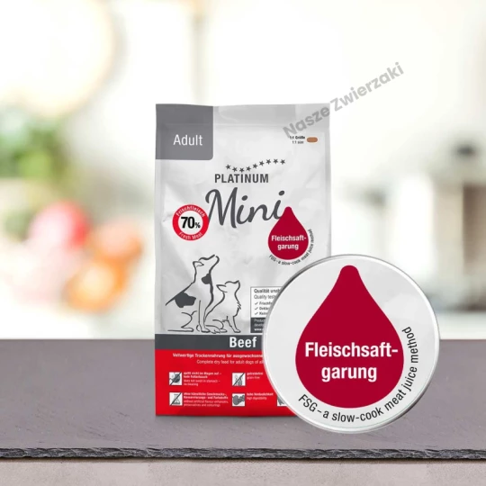 PLATINUM Adult Beef Mini 900g - półwilgotna karma dla psa, rasy małe