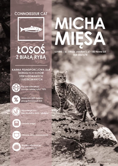 Micha Mięsa - Bezzbożowa karma dla kota sterylizowanego - Łosoś z białą rybą