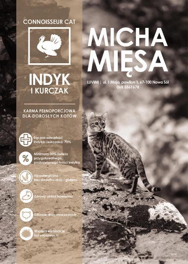 Micha Mięsa - Bezzbożowa karma dla kotów dorosłych - Indyk z kurczakiem