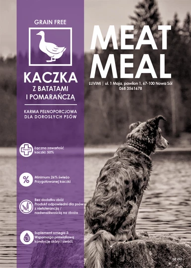 Micha Mięsa - Bezzbożowa karma dla dorosłych psów – Kaczka z batatami i pomarańczą