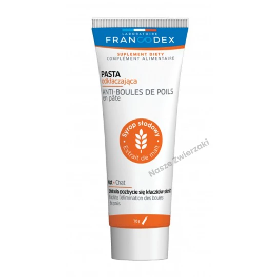 FRANCODEX - Pasta odkłaczająca dla kota, wspomaga pracę jelit, 70 g