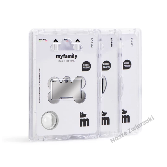 Adresówka Basic chrom kostka mała - adresówka dla psa