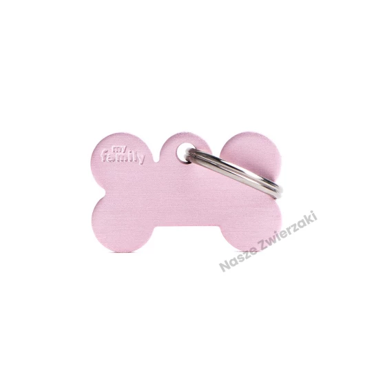 Adresówka Basic aluminium kostka mała różowa - adresówka dla psa