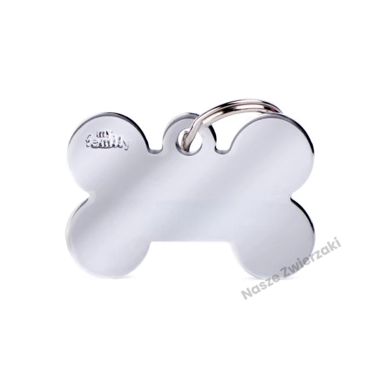 Adresówka Basic aluminium kostka duża chrom - adresówka dla psa