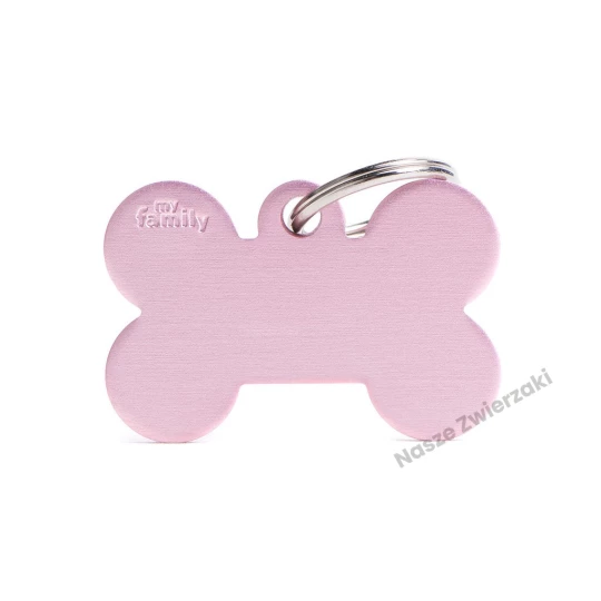 Adresówka Basic aluminium kostka duża różowa - adresówka dla psa