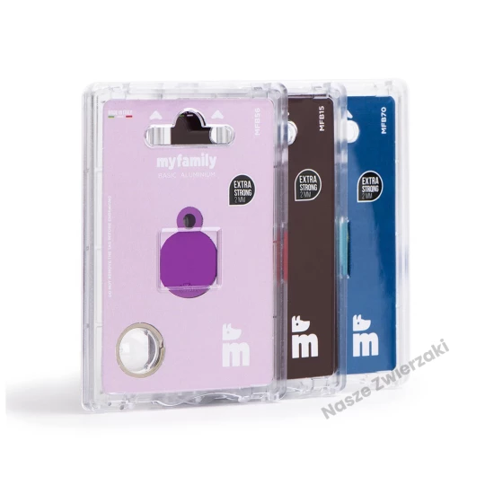 Adresówka Basic aluminium kółko małe różowe - adresówka dla psa