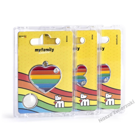 Adresówka Rainbow kółko duże - adresówka dla psa, tęczowa