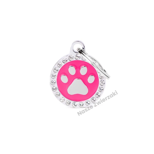 Adresówka Glam łapka różowa - adresówka dla psa