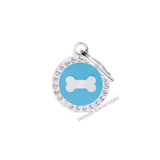 Adresówka Glam kostka jasnoniebieska - adresówka dla psa