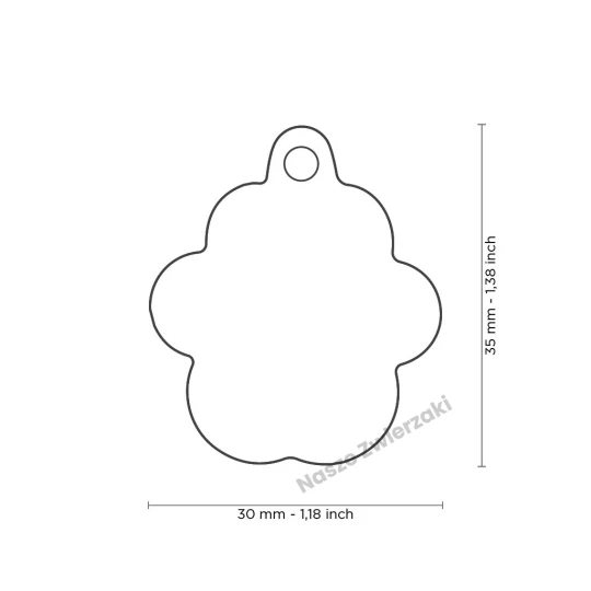 Adresówka Shine duża łapka różowa błyszcząca - brokatowa adresówka dla psa