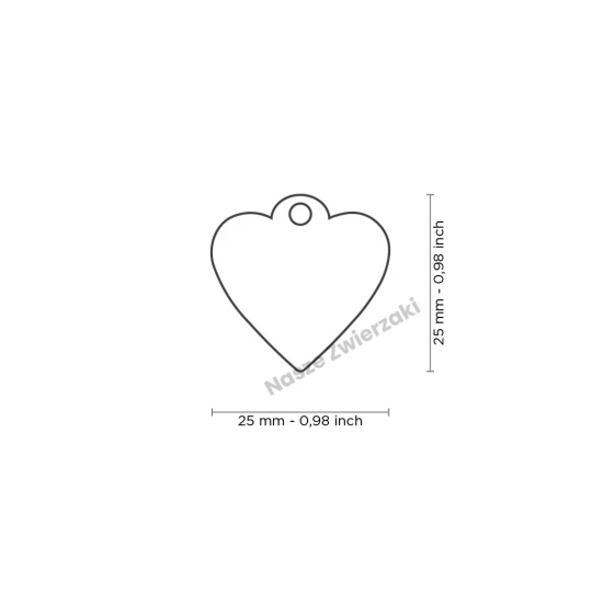 Adresówka Shine małe serce szare błyszczące - brokatowa adresówka dla psa