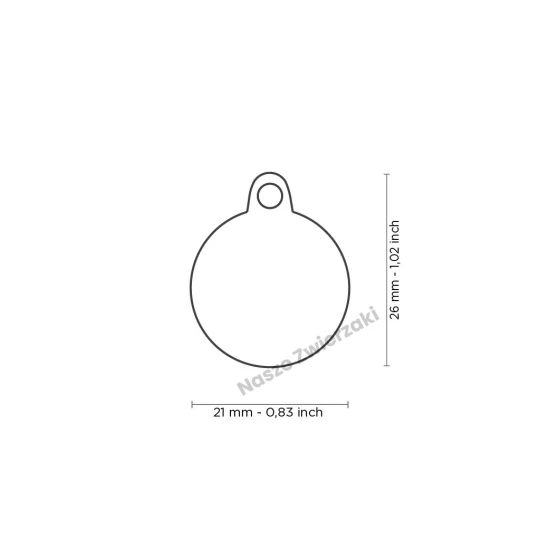 Adresówka Shine małe kółko czarne błyszczące - brokatowa adresówka dla psa