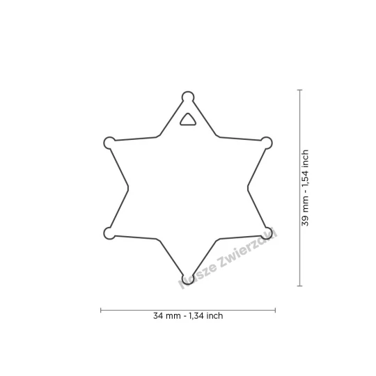 Adresówka Bronx gwiazda szeryfa, mosiądz - nietypowa aluminiowa adresówka dla psa
