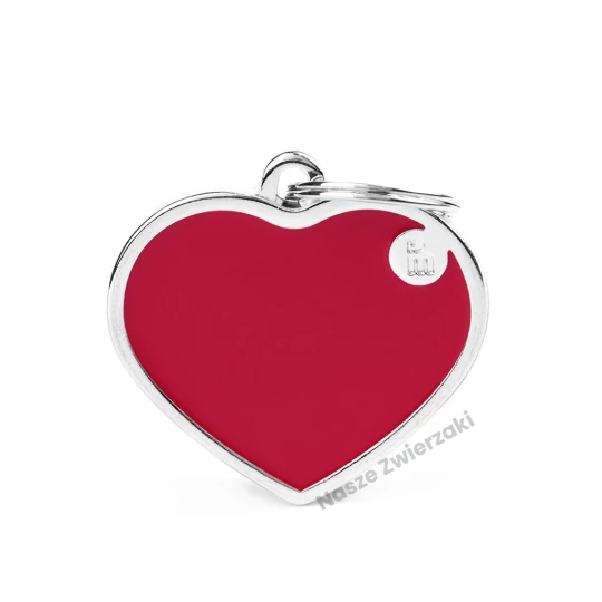 Adresówka Basic Handmade serce duże czerwone - adresówka dla psa