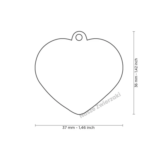 Adresówka Basic Handmade serce duże czerwone - adresówka dla psa