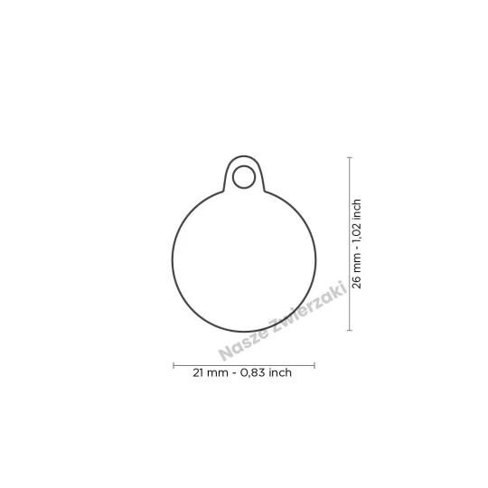 Adresówka Basic handmade kółko małe różowe - adresówka dla psa