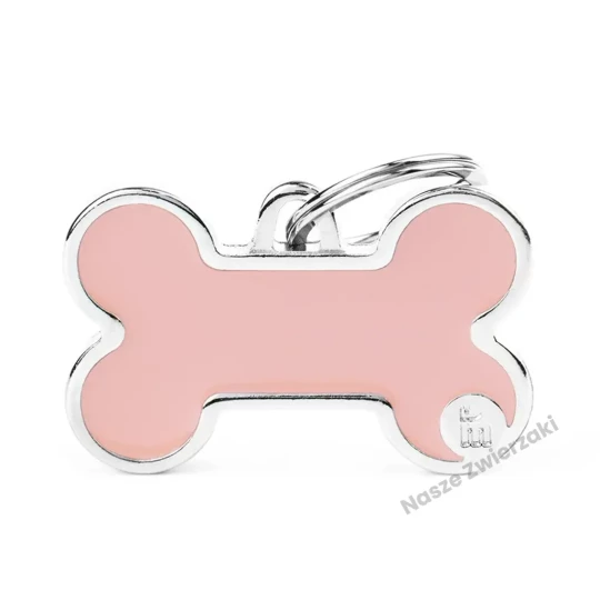 Adresówka Basic Handmade kostka duża różowa - adresówka dla psa