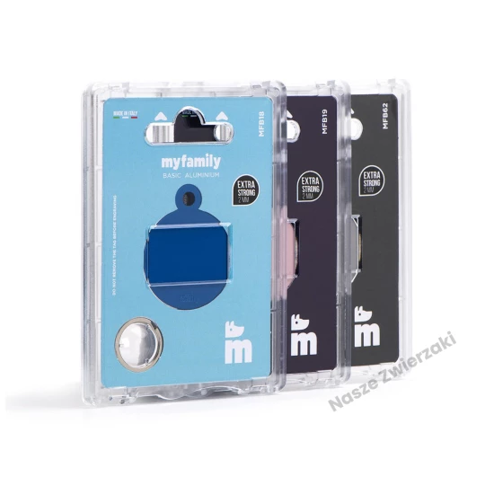 Adresówka Basic aluminium kółko duże czarne - adresówka dla psa