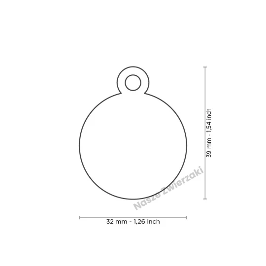 Adresówka Basic aluminium kółko duże czarne - adresówka dla psa