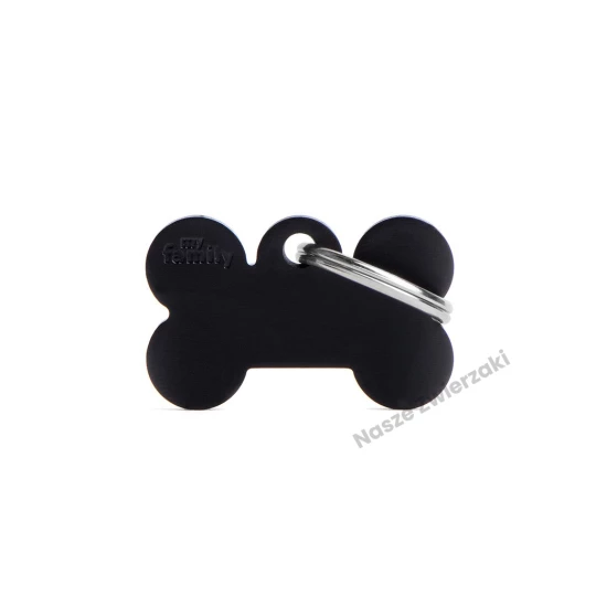 Adresówka Basic aluminium kostka mała czarna - adresówka dla psa