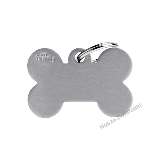 Adresówka Basic aluminium kostka mała szara - adresówka dla psa