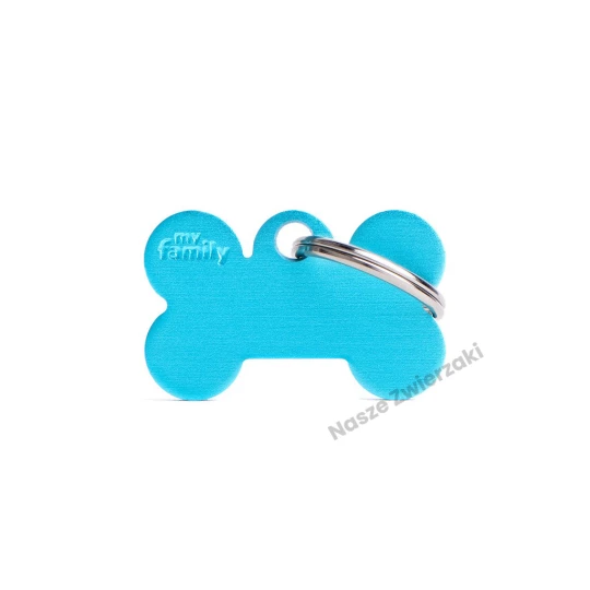 Adresówka Basic aluminium kostka mała jasnoniebieska - adresówka dla psa