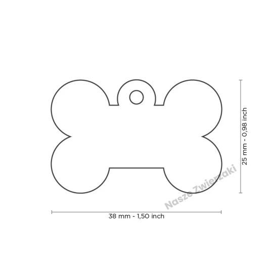 Adresówka Basic aluminium kostka duża fioletowa - adresówka dla psa