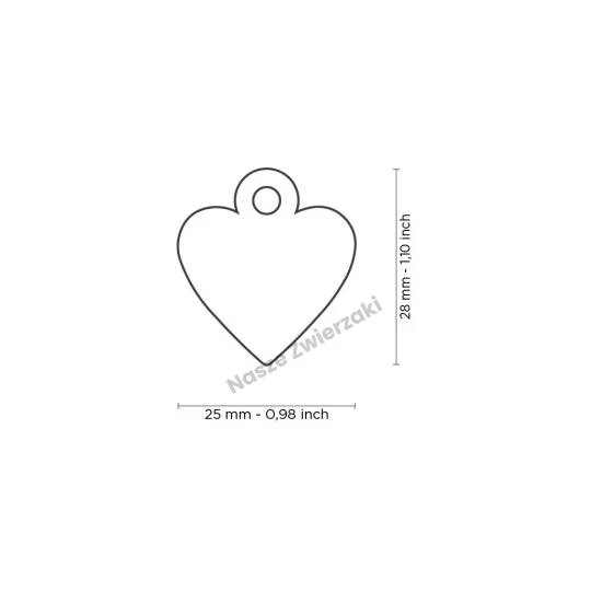 Adresówka Basic aluminium serce małe różowe - adresówka dla psa