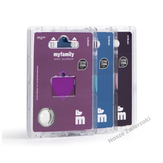 Adresówka Basic aluminium serce małe czerwone - adresówka dla psa