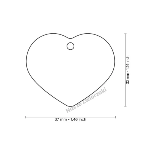Adresówka Basic aluminium serce duże różowe - adresówka dla psa