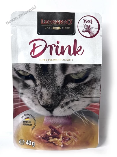 Leonardo Drink karma uzupełniająca dla kotów z wołowiną 40g