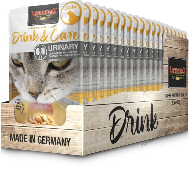 Leonardo Drink URINARY karma uzupełniająca dla kotów optymalizująca ph moczu z kurczakiem 40g