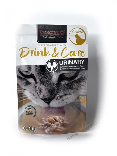 Leonardo Drink URINARY karma uzupełniająca dla kotów optymalizująca ph moczu z kurczakiem 40g