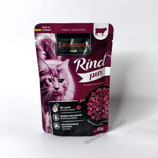Leonardo Finest Selection mokra karma dla kotów wołowina pure 85g