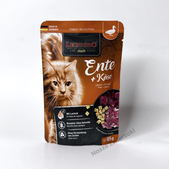 Leonardo Finest Selection mokra karma dla kotów kaczka z serem 85g