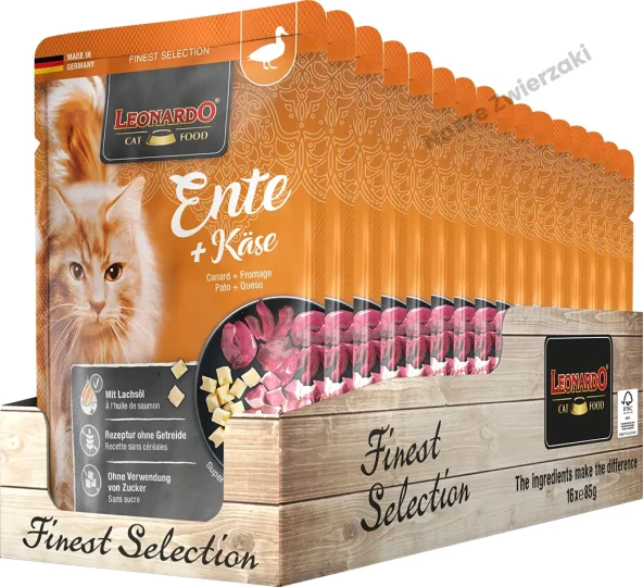 Leonardo Finest Selection mokra karma dla kotów kaczka z serem 85g