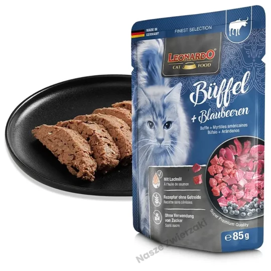 Leonardo Finest Selection mokra karma dla kotów bawół z jagodami 85g