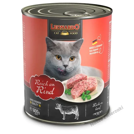 Leonardo Quality Selection mokra karma dla kotów bogata w wołowinę 800g