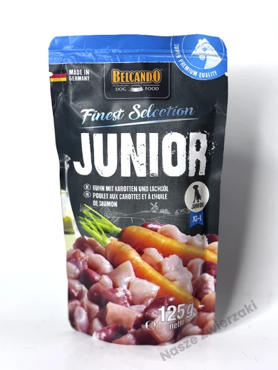 Belcando Finest Selection junior mokra karma dla szczeniąt kurczak z marchewką 125g