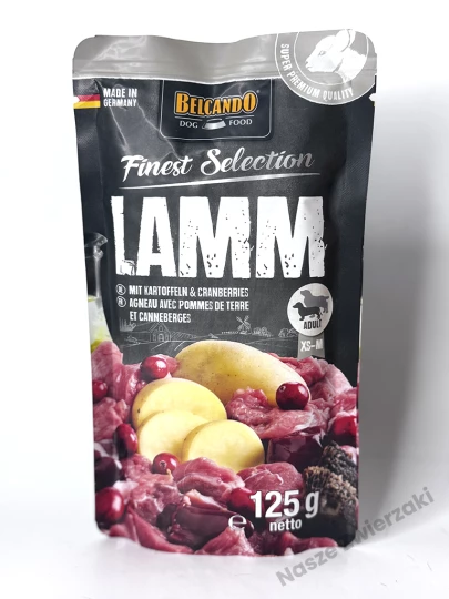 Belcando Finest Selection mokra karma dla psa jagnięcina z żurawiną i ziemniakami 125g