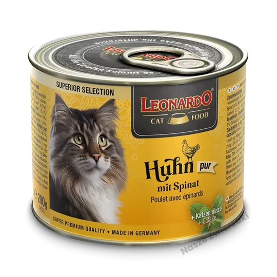 Leonardo Superior Selection mokra karma dla kotów kurczak ze szpinakiem 200g