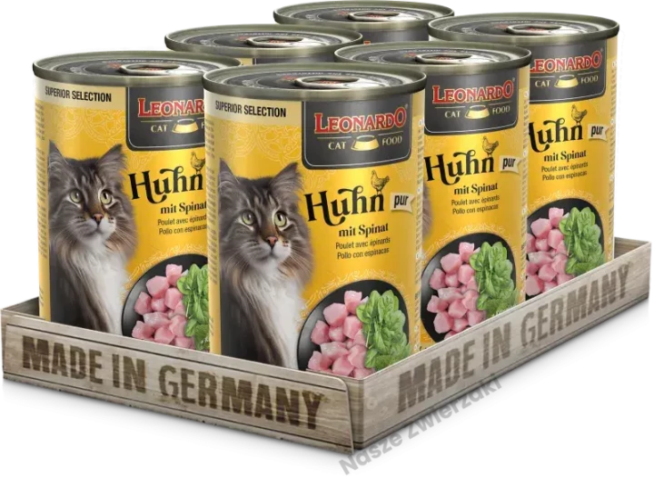 Leonardo Super Selection mokra karma dla kotów kurczak ze szpinakiem 400g