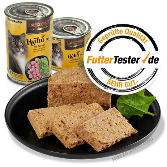 Leonardo Super Selection mokra karma dla kotów kurczak ze szpinakiem 400g